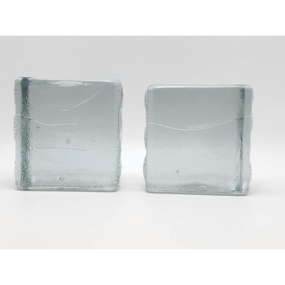 Art Glass Blenko Blocks Ice Frosted Sculpture Textured Paperweights - Picture 6 of 8